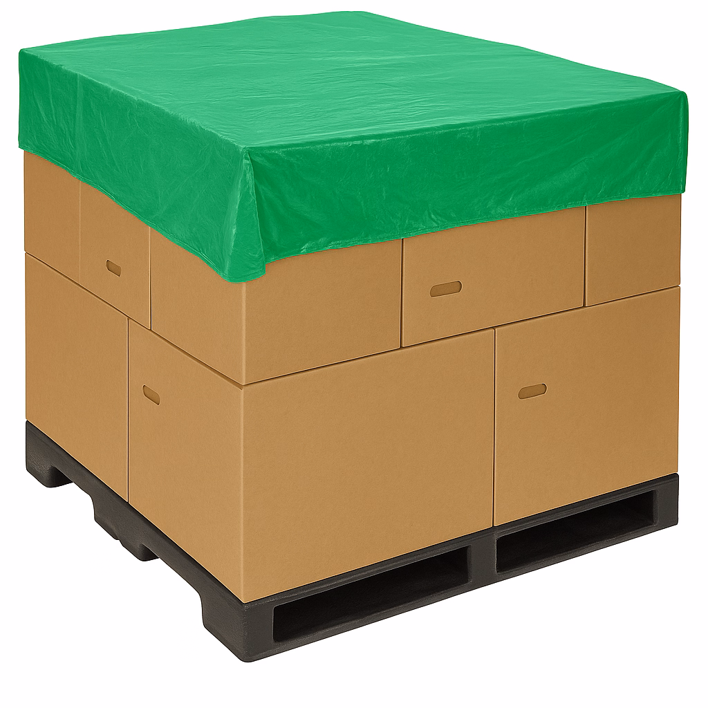 Afdekhoes blokpallet C&P PE 72x84x25 cm 30mu groen