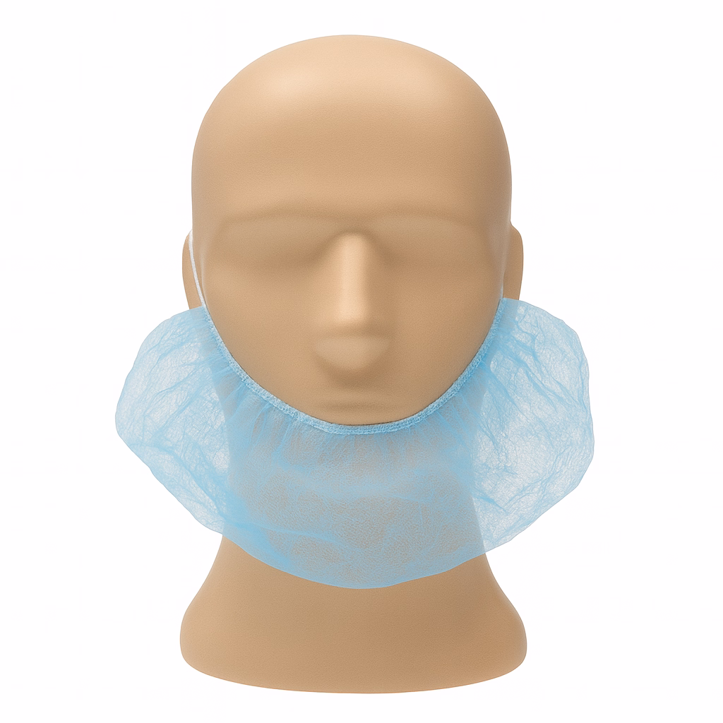 Baardmasker non-woven polypropyleen blauw detecteerbaar