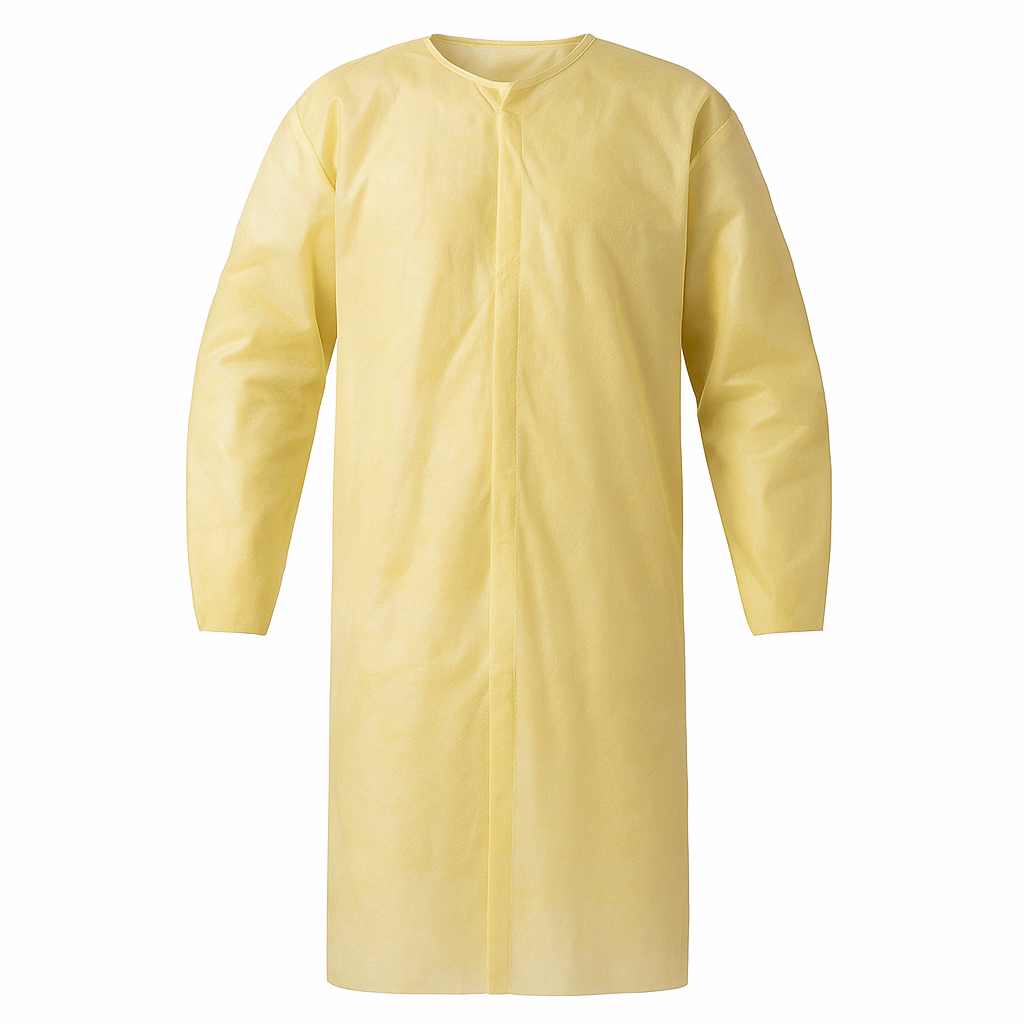 Bezoekersjas PP n-w klittenband Geel maat XL