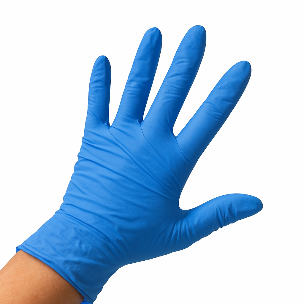 Handschoen nitril CAT.III ongepoederd blauw X-Large