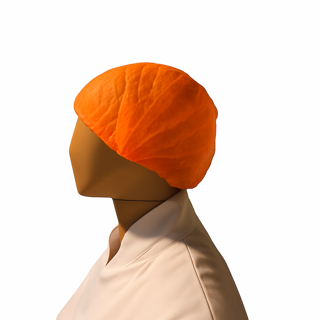 Haarnet PP n-w wokkel 53 cm oranje