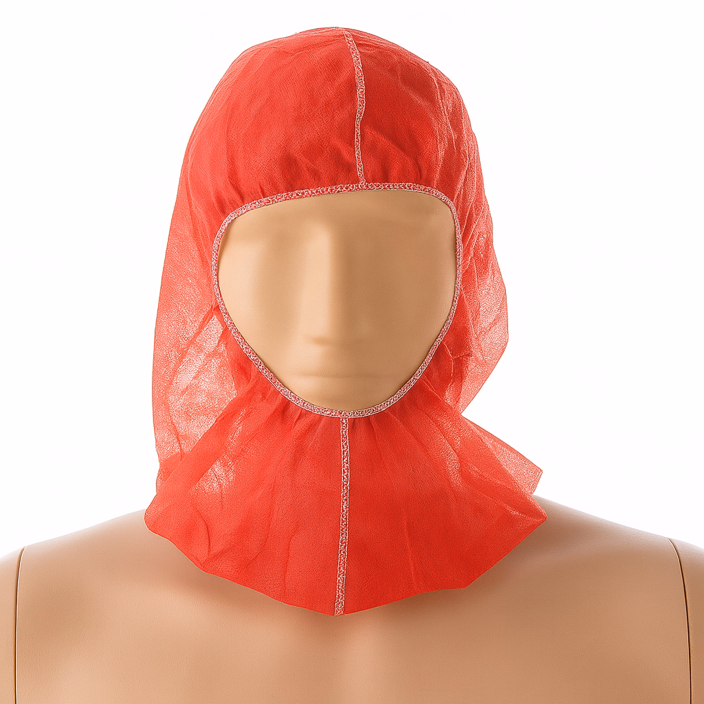 Hoofdkap PP n-w (zonder mondmasker) rood