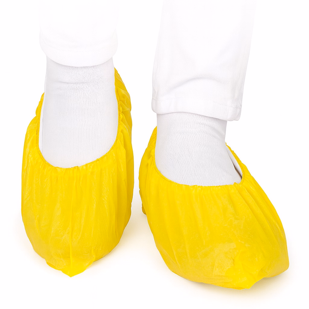 Overschoen PE geruwd 75 mu geel